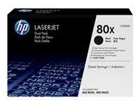 HP 80XD 2-pack black toner cartridge