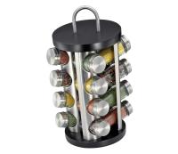 KuchenProfi Začimbnik 16-delni črn na vrtljivem stojalu 20xh36cm / inox, steklo