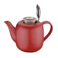 KuchenProfi Čajnik za poparke London 1,5l / rdeč / keramika, inox