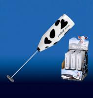 Penilec mleka baterijski Aerolate Mooo črno-bel