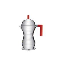 Alessi Pulcina kafetiera espresso za 6 skodelic / rdeč ročaj / indukcija / aluminij