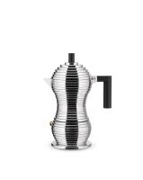 Alessi Pulcina kafetiera espresso za 3 skodelice / črna mat / aluminij