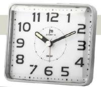 Lowell Budilka z dvojno lučko 10,5x9cm / srebrna / pvc