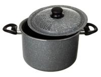 Lonec za testenine s pokrovom-cedilo Daisy 22cm / dvojni ročaj / ogljikovo jeklo