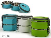 Termo posoda 2-delna za prenos hrane 1,7l sortirane barve / inox, pvc