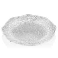 IVV Servirni krožnik Diamante 37cm / okrogel / prozoren / steklo