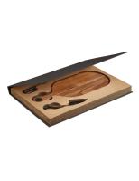 Brandani Industrial set 2kos noži za sir + deska za rezanje v daril. embalaži / inox, les