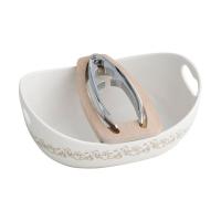 Brandani Riccioli di fata skledica za orehe porcelan + klešče inox 22,5x17,5xh9cm
