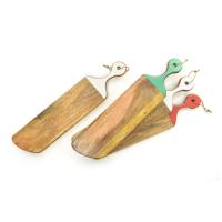 Deska za rezanje z lakiranim ročajem 16x63,5cm / sortirane barve / les