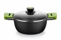 BRA Visoka kozica s pokrovom in prijemalkami Prior 32cm / indukcija / aluminij, prevleka proti prijemanju