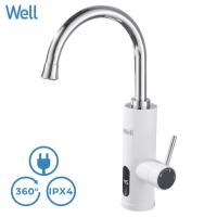 WELL BILLABONG električna grelna pipa, 3000W, 360° vrtenje, 110cm kabel, LCD zaslon, IPX4 vodoodpornost, topla/vroča voda v nekaj sekundah, 40x23x12cm