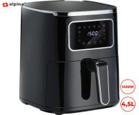 EOL - ALPINA cvrtnik/friteza na vroč zrak, XL, 4.5L, brez olja, 80% manj maščob, časovnik, nastavitev temperature, 1450W, digitalen