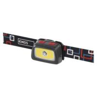 Naglavna LED svetilka COB+CREE 3×AAA, 330 lm, 65 m
