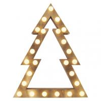 LED dekoracija - božično drevo, 37cm, 2×AA,notranja,WW,timer