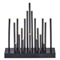 LED svečnik črn , 27,5 cm, 3x AA, notranji, topla bela, časovnik