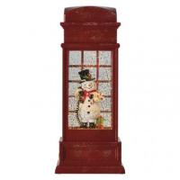 LED božična telefonska govorilnica 25x10 cm, 3x AA, notranja, topla bela, časovnik