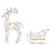 LED vprega severnih jelenov – 47 cm, 3x AA, notranji, topla bela, časovnik